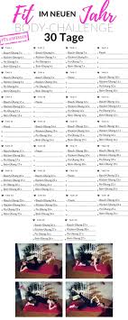 Fit Im Neuen Jahr Body Challenge Fur Anfanger 30 Tage 30 Tage Fitness Fitness Herausforderungen Fit