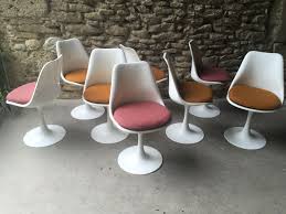 Lot De 8 Chaises Tulipe Couleur Brocante Chaise Tulipe Chaises De Table A Manger Chaise