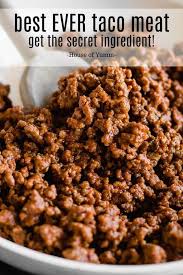 Best Ground Beef Taco Meat Recipe Ground Beef Tacos Mexican Food Recipes Homemade Tacos
