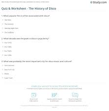 Howstuffworks animals cars, trucks & engines. Quiz Worksheet The History Of Disco Study Com
