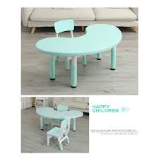 Having a study table is beneficial because first, some have racks and drawers which save on space. Home Living Furniture Decoration Furniture Kids Babies Littlethingy Kids Study Table And Chair With Adjustable Height Moon Shape Table 2 Colors Eromman Com Online
