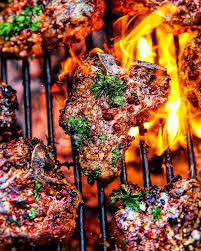 Two Dozen Australian Grassfed Lamb Loin Chops Over Live Fire Rubbed In A Sweet And Spicy Homemade Bbq Seasoning And Slowly Grassfed Lamb Lamb Loin Loin Chops