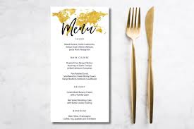 Destination Wedding Menu Printable Gold World Map Menu Template Travel Themed Wedding Table Decor Instant Download Pdf Wrl Destination Wedding Menu Wedding Table Themes Wedding Menu