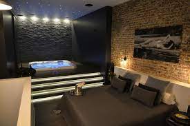 a bedroom with its private jacuzzi jacuzzi room home spa room dream bathrooms