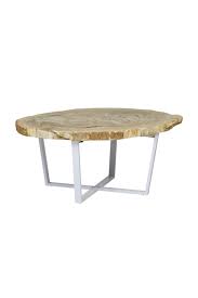 43.5w x 31.5d x 15.5h. Fenton Fenton Petrified Wood Coffee Table