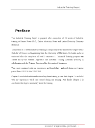 The report is expected to demonstrate development of practical and f) summary of duties (this section will be separate as log book). Training Report Turbine Hydroelectricity