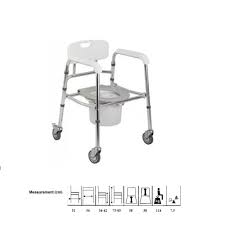 Distributor, exporter, importer, importer, manufacturer. Aluminum Moblie Fold Able Commode With Back Model 8550 Medi Care Estore