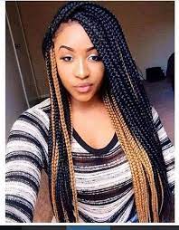 Mixed Color Box Braids Black Box Braids Single Braids Hairstyles Blonde Braids