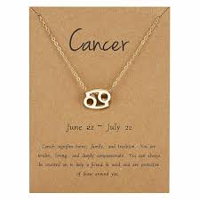 After all, it's in the stars! Gold Zodiac Sign Necklace Cancer Cali Crystals