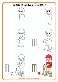 Learn To Draw A Cricketer Learn To Draw Drawing For Kids Art Drawings For Kids