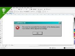 Coreldraw This Zoom Has Exceeded The Boundaries Of The Drawing Space Error Youtube Coreldraw Coral Draw Boundaries