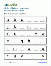 English as a second language (esl) grade/level: Alphabetical Order Worksheets For Preschool And Kindergarten K5 Learning