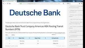 Bank aba check routing number is a code printed on your checks. How To Find Deutsche Bank Trust Company Americas Routing Number Youtube