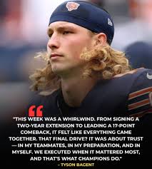 Tyson Bagent's Preseason Finale: A 17-Point Comeback, Game-Winning Drive,  and a $16M Contract — All in One Week! Read Full:  https://goodday.feji.io/blog/has-anyone-had-a-better-week-than-chicago-bears-qb-tyson-bagent-hoangplus