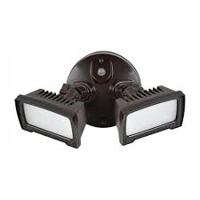 Are a quick and easy way to beef up security in your home or while you are on the go. 36 Watt Bronze Dusk To Dawn 2 Light Outdoor Integrated Led Flood Light Wall Eaves Mountable Dw10225az8 C The Home Depot