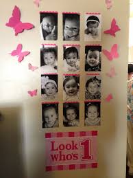First Birthday Picture Wall Butterflies Month By Month First Birthday Pictures Butterfly Birthday Party Butterfly 1st Birthday