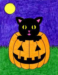 Because it is explained in so amazing way that any one can give a try for drawing a cats face. How To Draw A Halloween Cat Art Projects For Kids