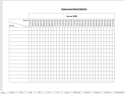 Wenn ich drucken will bringt mir exel immer * die aktive tabelle enthält keine daten zum drucken*. Excel Vorlage Anwesenheitsliste Kostenlos