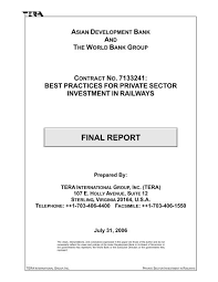 Jul 24, 2021 · pt. Best Practices For Private Sector Investment In Railways Ppiaf