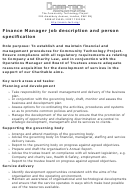 Mariner finance is recognized as the community's consumer finance company of choice by building lasting relationships through superior customer service and exceptional staff. Assistant Finance Manager Job Description Printable Pdf Download