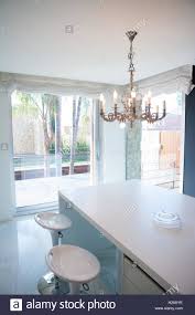 modern white kitchen table with vintage