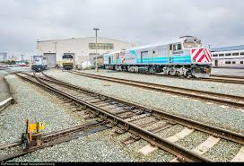 Retro Cali Colored Npcus Sit With Some Other Equipment Commuter Train Amtrak California