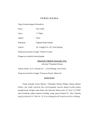 Secara umum pengertian surat kuasa adalah suatu dokumen dimana isinya seorang menunjuk dan memberi wewenang pihak lain untuk mel. Surat Kuasa Pelapor