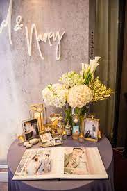 wedding wish 村花弄囍 真的是太強了 把海鮮餐廳原本的low的感覺 讓我的婚禮看起來更高雅了 詢問了多家婚禮佈置 最後選定了wedding wish 村花弄囍 在價格上 wedding entrance table wedding welcome table wedding entry table