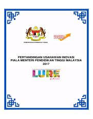 Mahasiswa adalah peserta didik pada jenjang pendidikan tinggi di unair. Garis Panduan Pertandingan Usahawan Inovasi Piala Menteri Pendidikan Tinggi 2017 Pdf Pertandingan Usahawan Inovasi Piala Menteri Pendidikan Tinggi Course Hero
