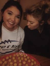 Kaylee and Maddie making peanut butter balls at Aunt Tami's  #goncalvesarmyoflove