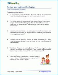 This fraction worksheet is great for working on multiplying fractions. 5th Grade Word Problem Worksheets Free And Printable K5 Learning