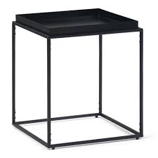 Simpli Home Garner 17 In Wide Square Modern Industrial Tray Top End Table In Black Axcgar 02 The Home Depot In 2020 Black End Tables End Tables Simpli Home