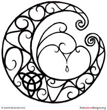 It also ensures that a repeating pattern like a tribal band has the same consistent size and spacing for all elements. Outline Gothic Moon Tattoo Design