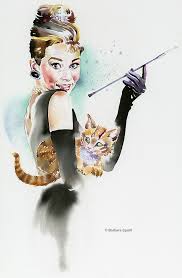 Breakfast At Tiffany S Blog Barbara Spurll Black and white audrey cartoon.