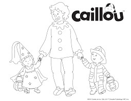 Print Colour Little Ones Love This Coloring Sheet Of Caillou Trick Or Treating With His Daddy Rosie Ausmalbilder Ausmalen Kindheit