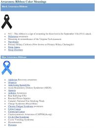Awareness Ribbon Color Meanings Pdf Free Download
