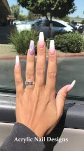 Simple Ombre Fade Nail Art Acrylic Nail Shapes Coffin Nails Designs Nail Shapes