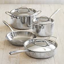 Williams Sonoma Signature Thermo Clad Stainless Steel 7 Piece Cookware Set Williams Sonoma Williams sonoma's cookware sets are hand crafted in italy exclusively for williams sonoma. williams sonoma signature thermo clad stainless steel 7 piece cookware set