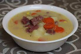 Homemade Tasty Creamy Ham Potato Soup From Stock Recipe The Country Basket Recipe Ham And Potato Soup Recipes Using Ham Stock Broth Recipes