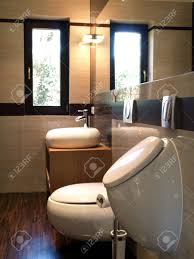stylish bathroom: sink, toilet