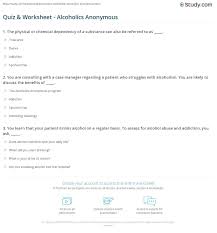 The 70th anniversary of aa will be celebrated in what city in 2005? Quiz Worksheet Alcoholics Anonymous Study Com