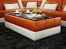 Mccreery's home furnishings is a gem of sacramento. Divani Casa Ev28 Modern Orange And White Bonded Leather Coffee Table W Glass Top Leather Coffee Table Leather Ottoman Coffee Table Coffee Table
