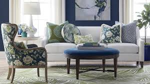 Room Scene Blue And White Decor Basset Teal Living Room Decor Bassett Furniture Teal Living Rooms