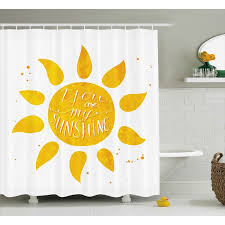 Sunshine quotes to honor its goodness. East Urban Home Frytown Sunshine Quotes Decor Single Shower Curtain Wayfair