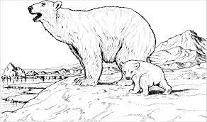 Silhouette a bear of geometric shapes. Polar Bear Coloring Page Coloringbay