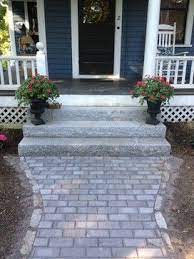 Low Steps With Brick Walkway Exterior Stairs Granite Steps Stairs Outdoor