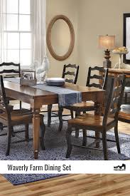 Waverly 5 Piece Farm Dining Room Set With Ladder Back Side Chairs Combines Traditional Styling With Elegant Sophistic Rowe Furniture Furniture Dining Room Sets