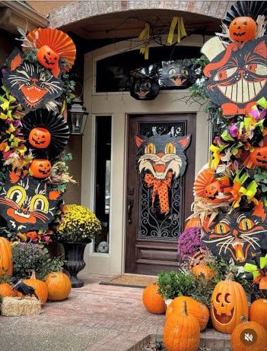 Vintage Halloween Door Decorations