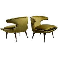 Karpen of california horn lounge chairs yellow velvet, walnut, aluminum, 1960s. Karpen Of California Horn Armchairs 1stdibs Com Arm Chairs Living Room Lounge Furniture Furniture
