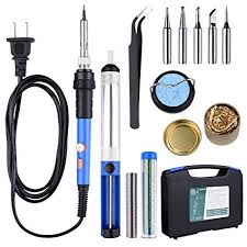 Use a soldering iron stand to prevent burning your desktop or other property. 8 In 1 Soldering Iron Kit Kuman 60w With On Off Switch Adjustable Temperature 5pcs Different Tips Tin Wire Tube Desoldering Pump Stand Anti Static Tweez Ubs